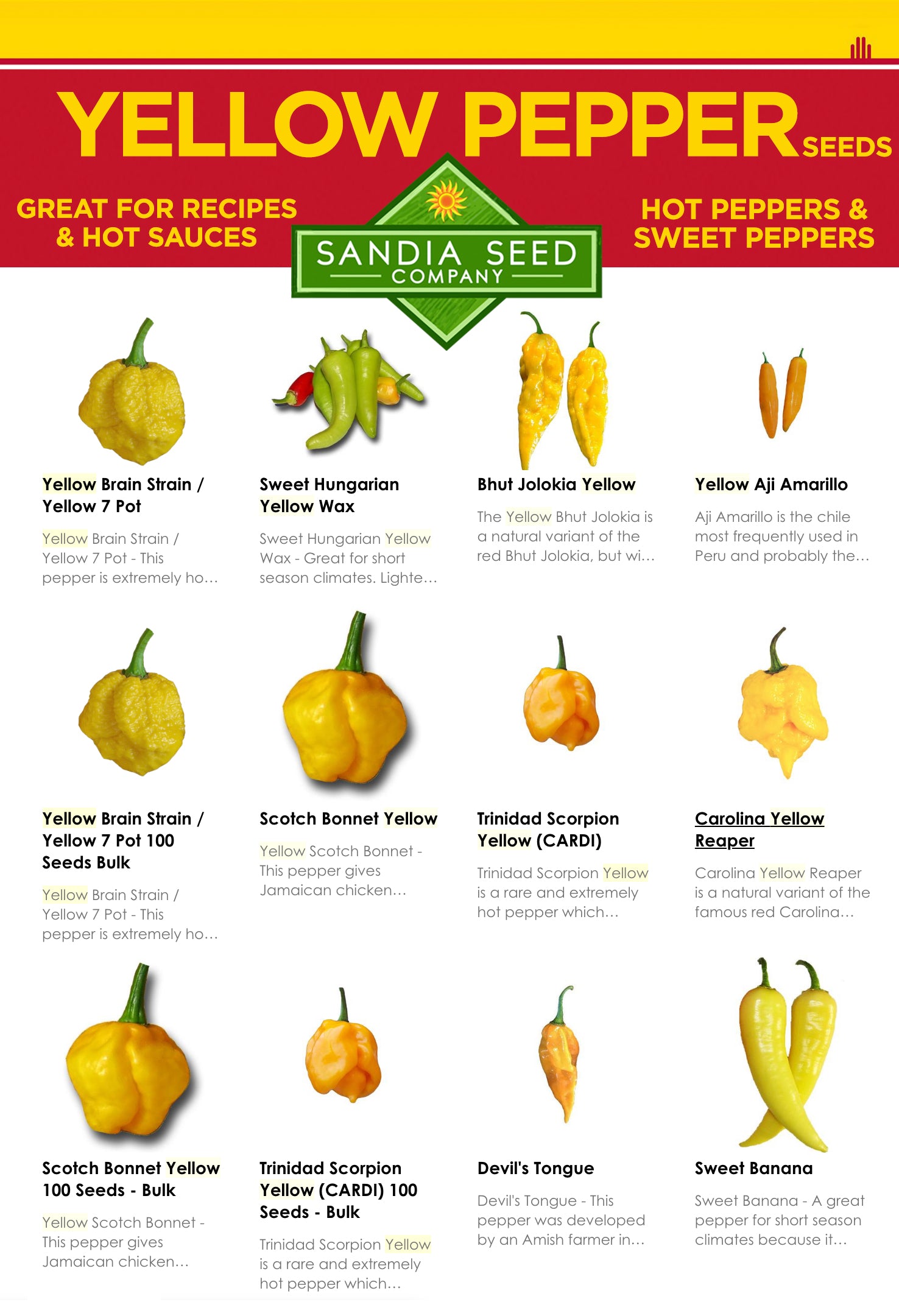 Yellow Pepper Seeds – Sandia Seed Company