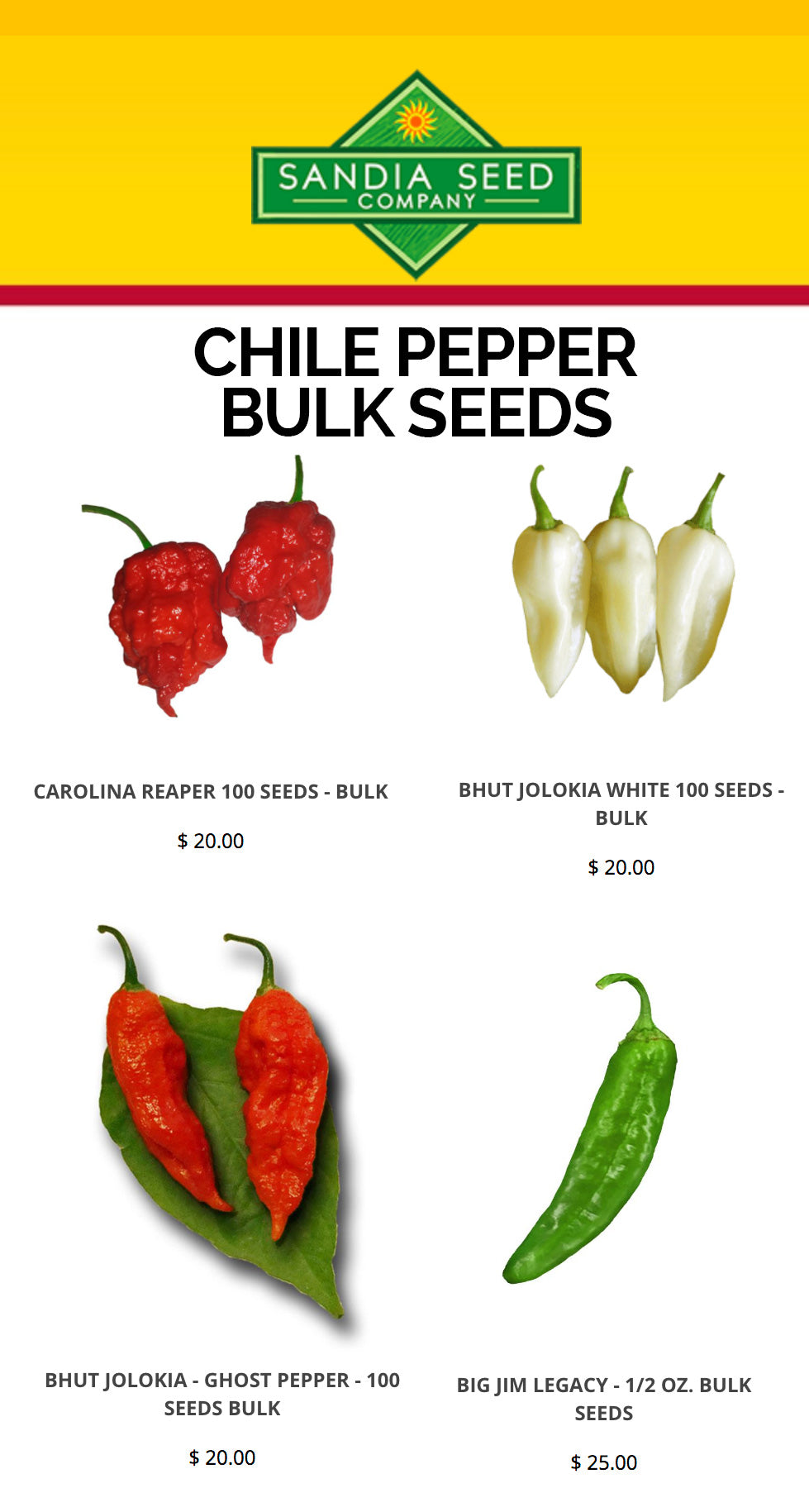 Bulk Seeds – Sandia Seed Company