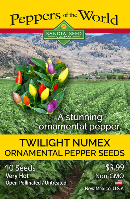 Beautiful Twilight NuMex Ornamental Pepper Seed packet ornamental chiles and very hot